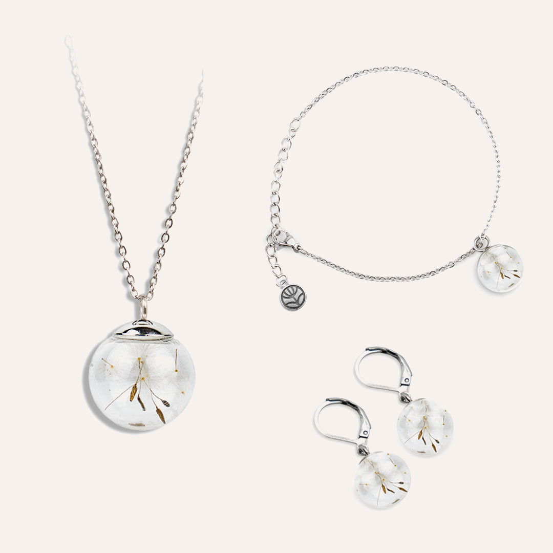 Parure Collana/Bracciale/Orecchini - Soffione